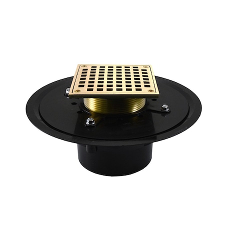 Jones Stephens 3in. Heavy Duty ABS Drain Base with 3-1/2in. Metal Spud and 6in. Nickel Bronze Strainer D51076